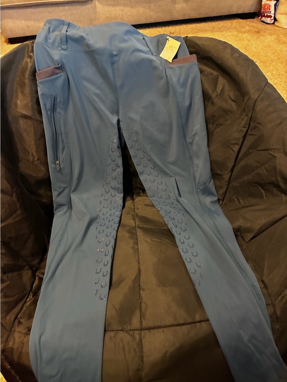 Kids Blue Grip Riding Tights - Unbranded